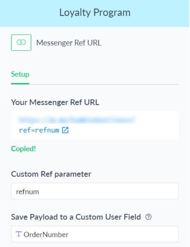 Messenger Ref URL