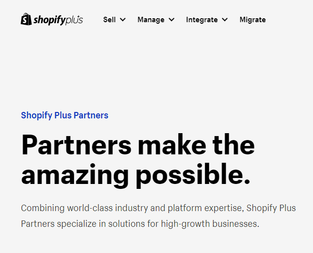 Partenaires Shopify Plus