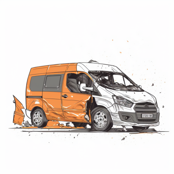 Van in an accident